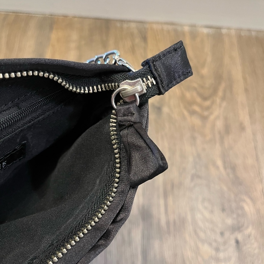 White House Black Market Black Satin Bow Clutch - Picture 6 of 6